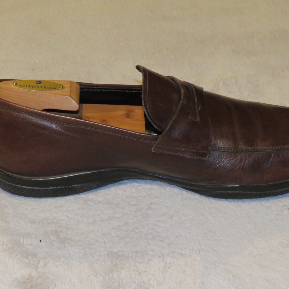 Prada Sport 1359 Brown Leather Rubber Sole Penny Loafers 9D - Picture 5 of 11